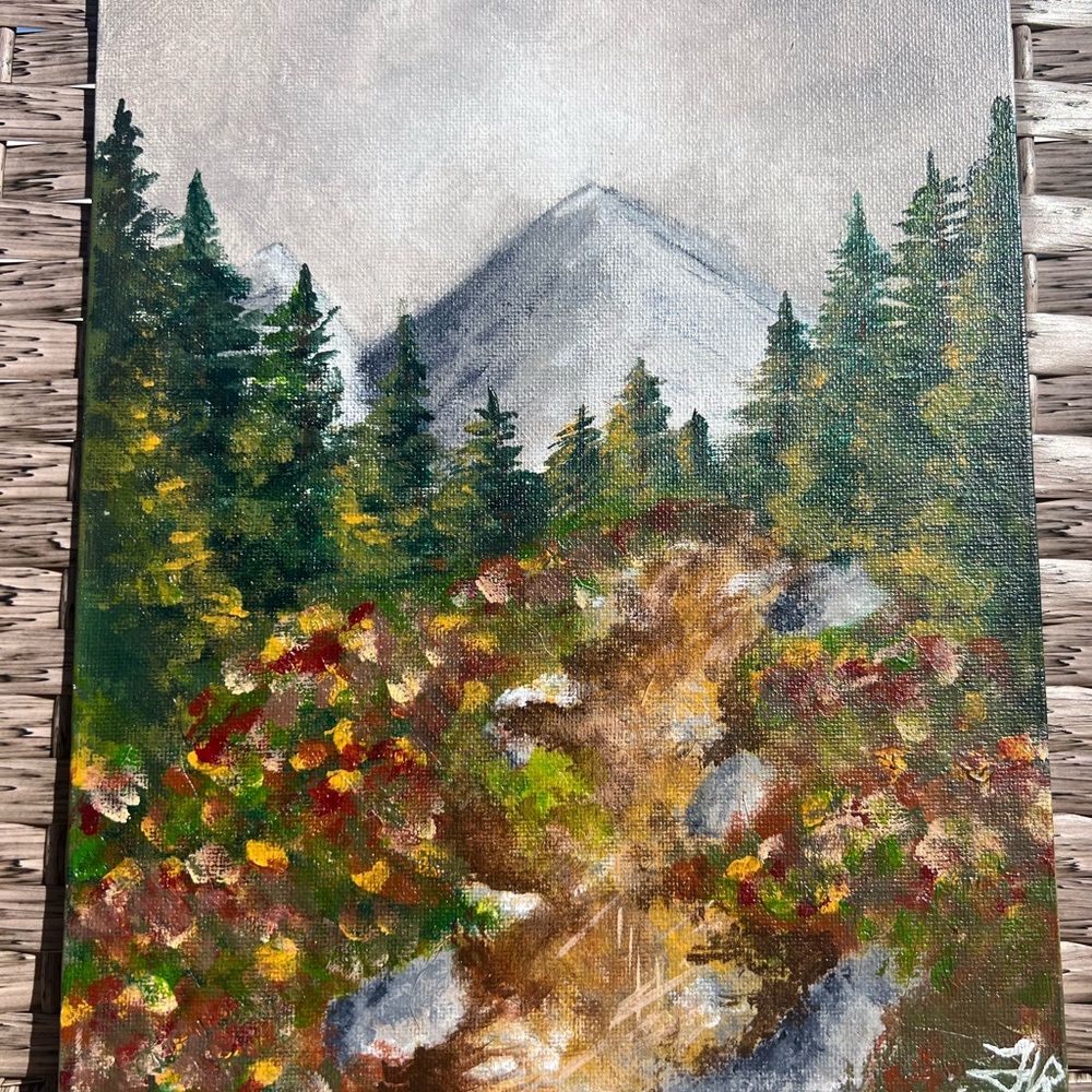 Mountain Landscape Canvas Art(kid’s Art)